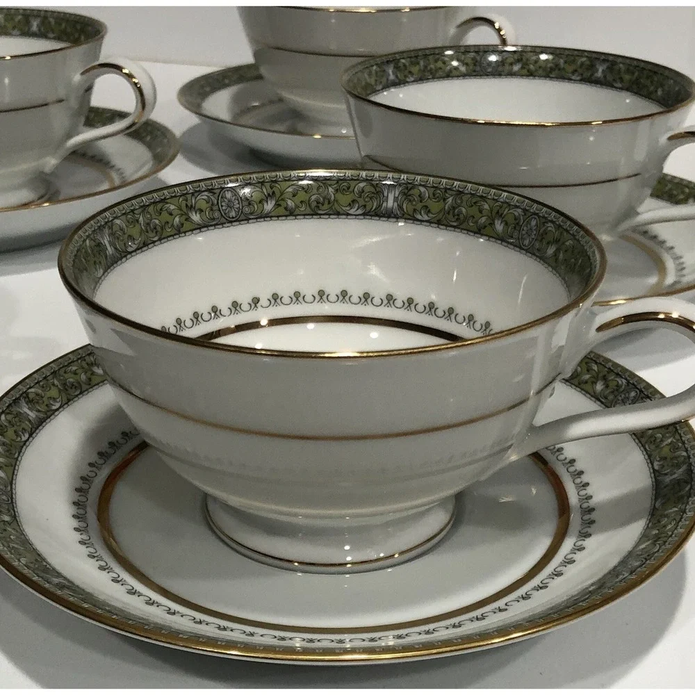 Noritake THURSTON 6871 Cup & Saucer‎ Set Lot of 5 Excellent Condition